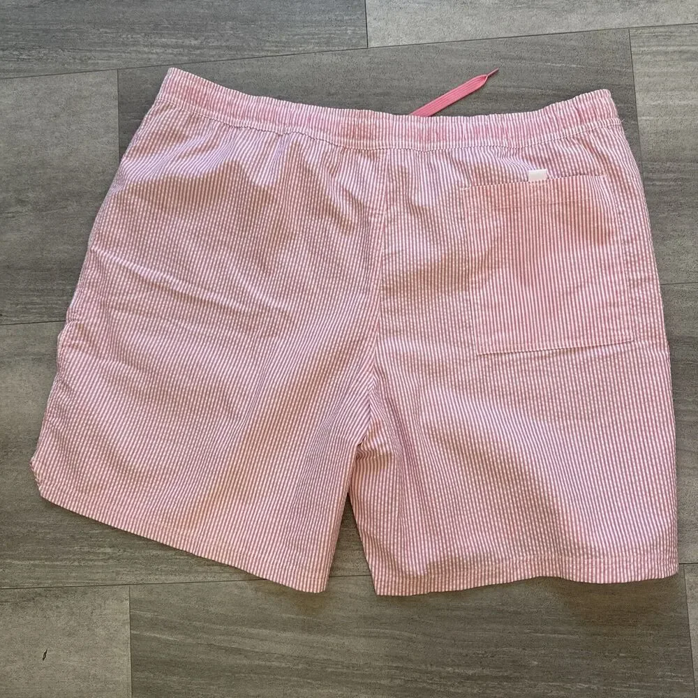 O'Rageous 2 IN 1 Shorts Seersucker Pink Stripe Size 2X-Large